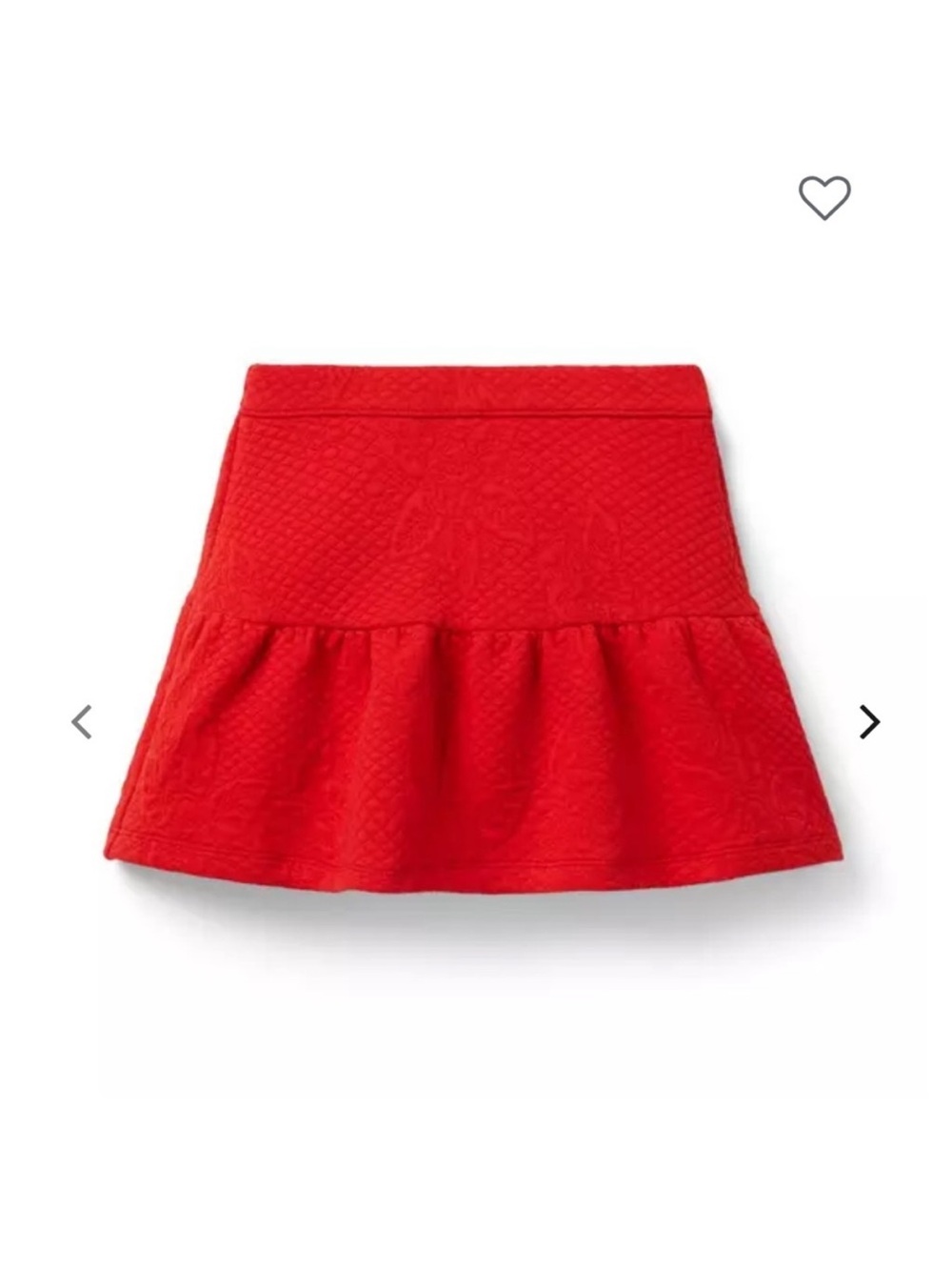 NWT Janie and Jack Bright Red Textured Ruffle-Hem Skirt 18-24 m